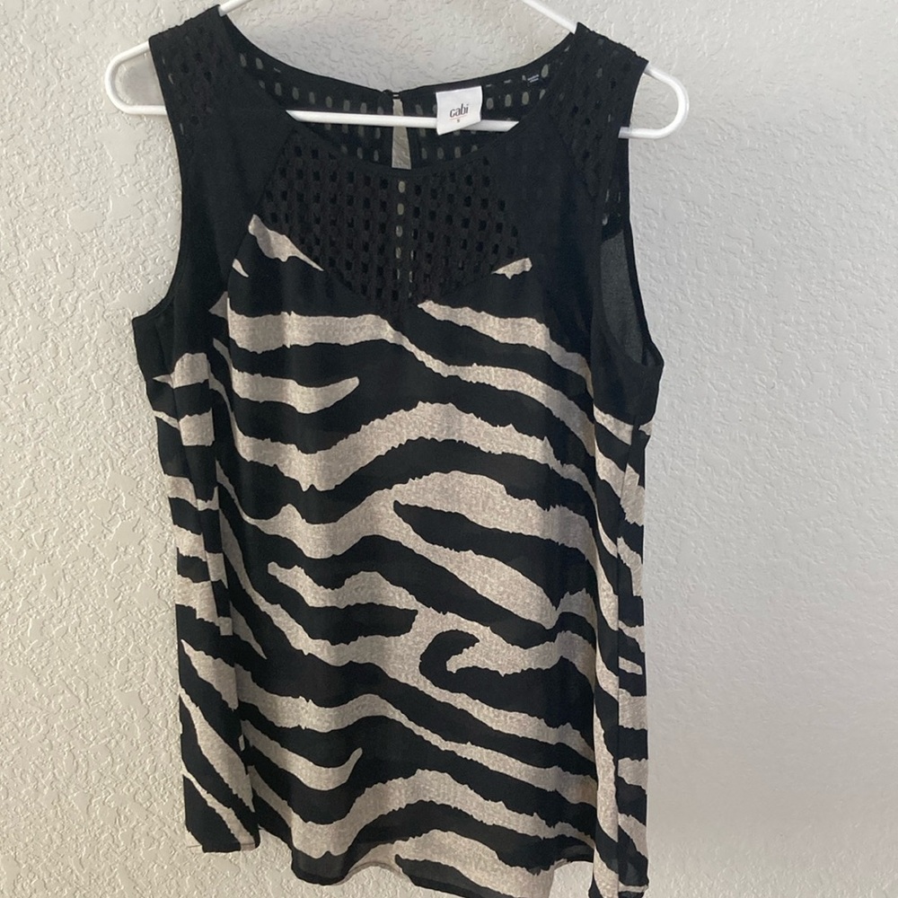 CAbi Tivoli Zebra Tank Top